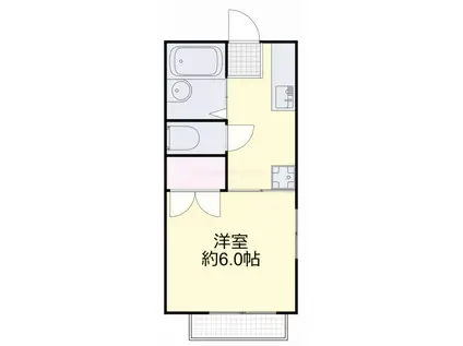 シャトレーII(1K/2階)の間取り写真