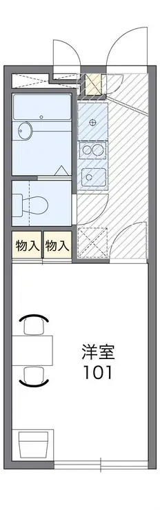 レオパレスNAKAGOME 1階階 間取り