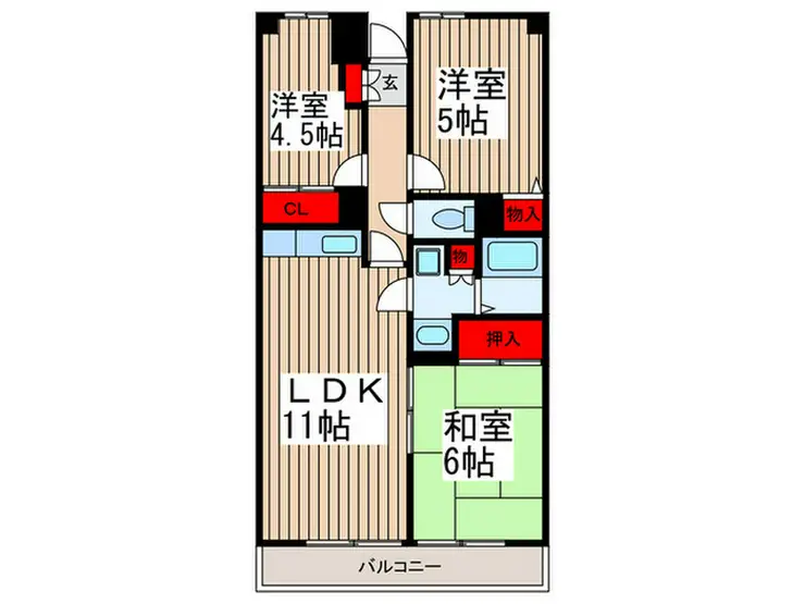 グランパレス榎本 3階階 間取り