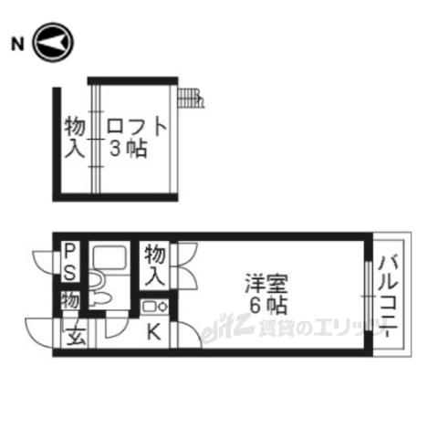 ヨーロピアン15番館(1K/2階)の間取り写真