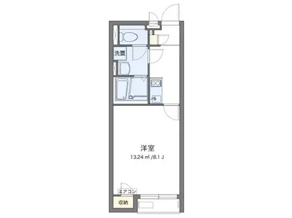 弦巻アパート(1K/2階)の間取り写真