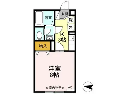 セジュール古舘(1K/1階)の間取り写真