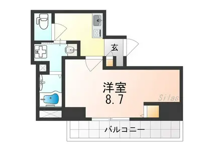 エヌエムキャトフヴァン(1K/4階)の間取り写真