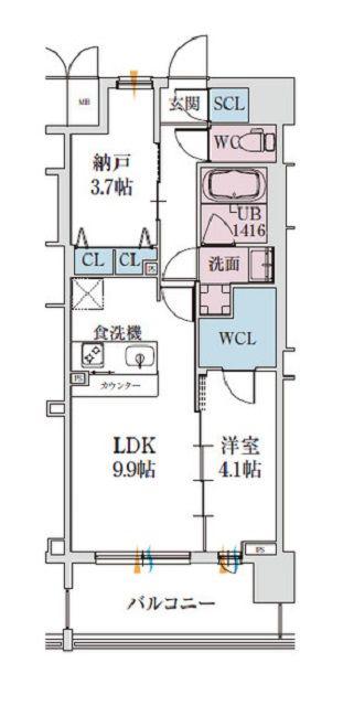 スプランディッド梅田グランノース(1SLDK/10階)の間取り写真
