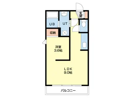 オリエントコート学園前(1LDK/1階)の間取り写真