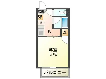 SURPLUSコスモス(1K/1階)の間取り写真