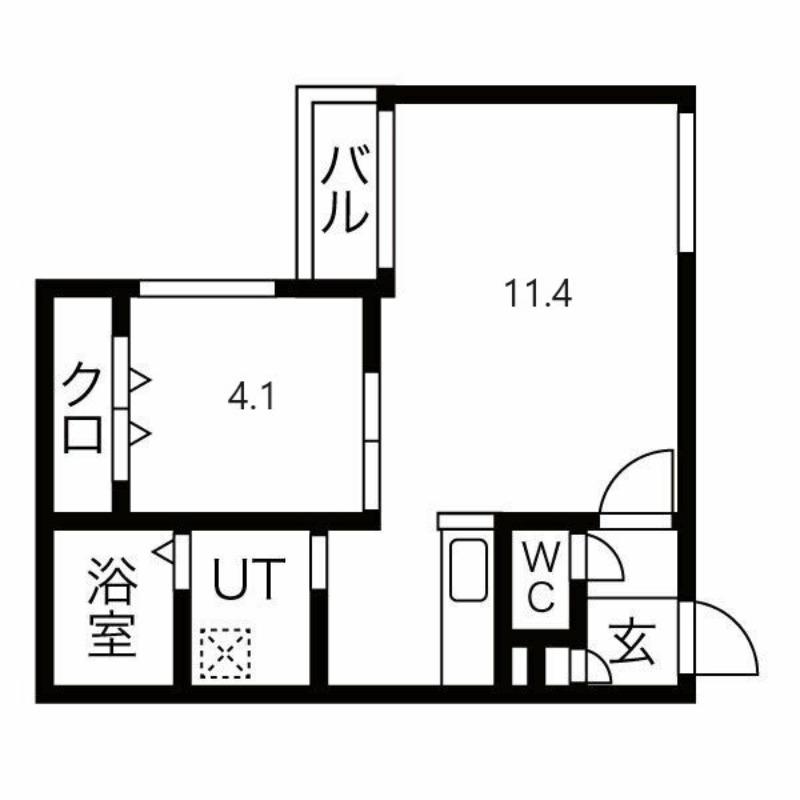 SOAVITA手稲本町(1LDK/1階)の間取り写真
