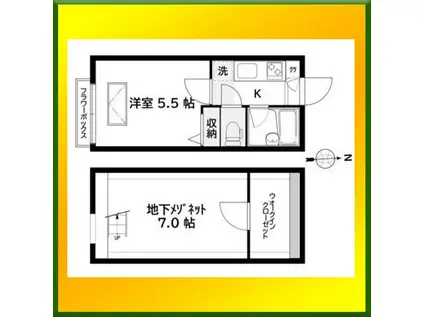 田無ロイヤルハイツ(1K/1階)の間取り写真