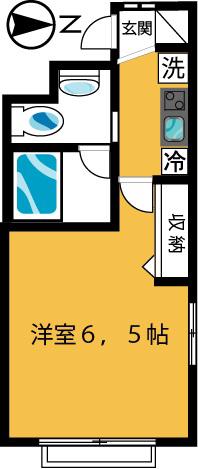 フラスカーティ元住吉(1K/1階)の間取り写真