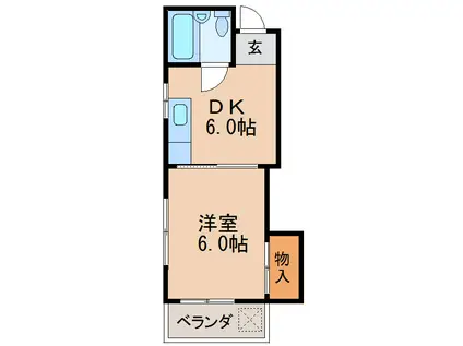 明治第11ビル(1DK/5階)の間取り写真