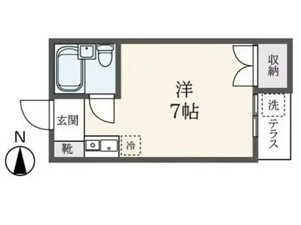 THE COMFORT RESIDENCE東小金井(ワンルーム/1階)の間取り写真