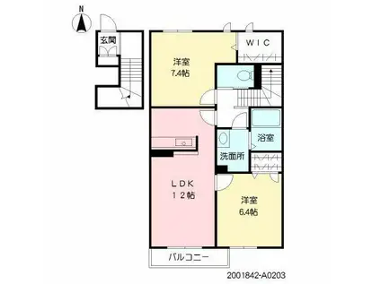 ベニコー(2LDK/1階)の間取り写真