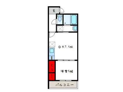 フジパレス弥刀駅北II番館(1DK/3階)の間取り写真