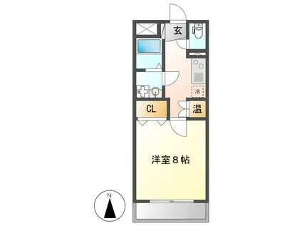 アラニⅡ(1K/4階)の間取り写真