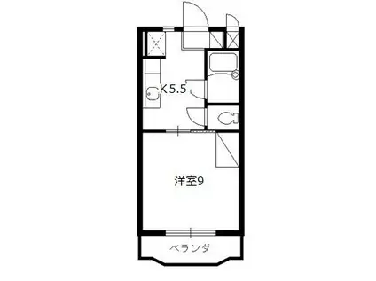 メゾンフィルライト(1DK/2階)の間取り写真