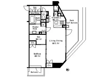 MFPRコート目黒南(1SLDK/8階)の間取り写真
