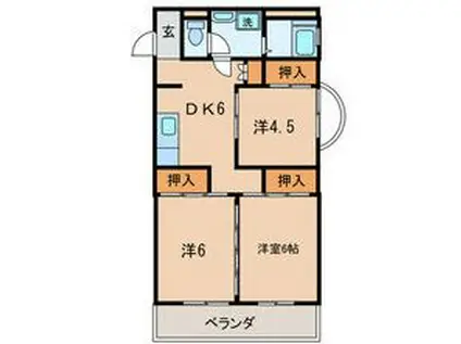 アテイン門司(3DK/1階)の間取り写真