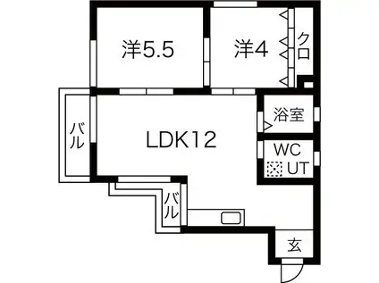 マンションオックス(2LDK/3階)の間取り写真