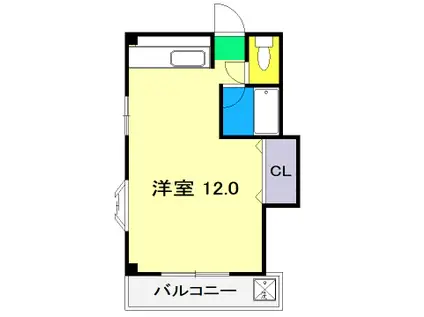 プロミネント大膳(ワンルーム/3階)の間取り写真