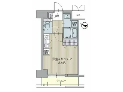 パルティール金山(ワンルーム/4階)の間取り写真