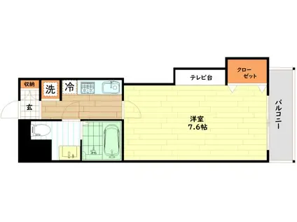 アワーズグランデ西本町(1K/2階)の間取り写真