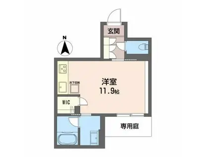 SHAMAISON新町T.H(ワンルーム/1階)の間取り写真