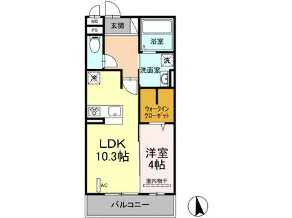 セジュールオッツ小島(1LDK/3階)の間取り写真