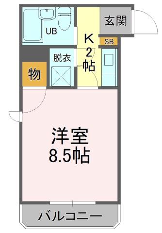 フルール安東(1K/1階)の間取り写真