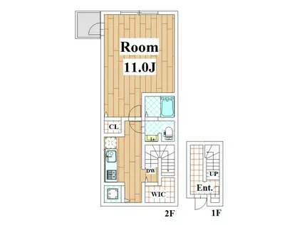 北馬込コートリモーネ(1K/2階)の間取り写真