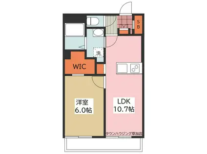 SOLEIL FLEUR(1LDK/1階)の間取り写真