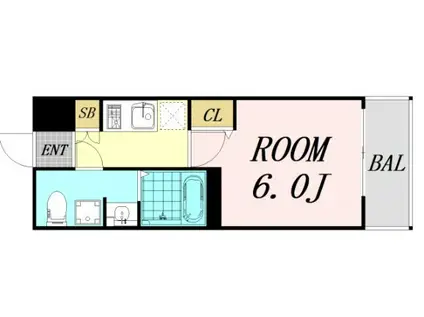 グランドロアール上新庄(1K/4階)の間取り写真