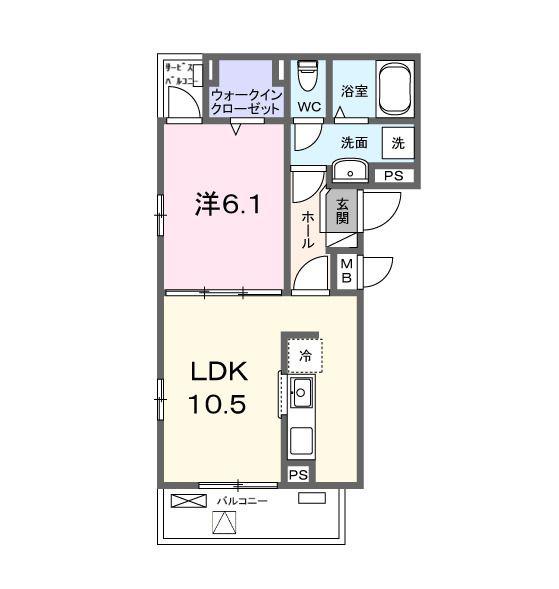 パークガーデン(1LDK/3階)の間取り写真