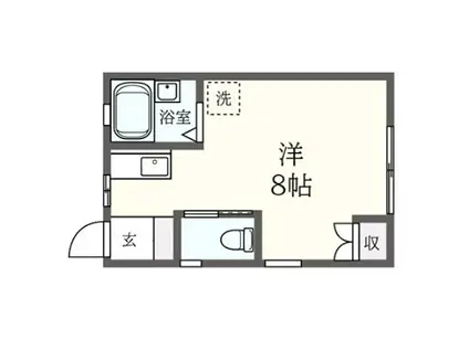 はうすABE(ワンルーム/1階)の間取り写真