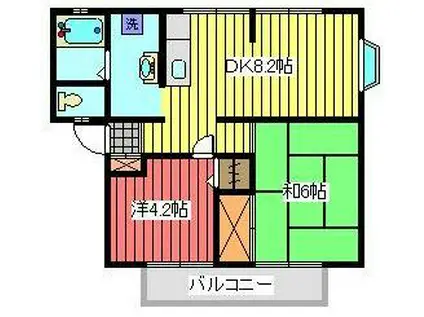 サンライジング(2DK/1階)の間取り写真