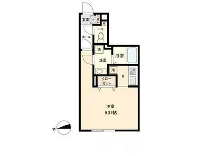 BRANCHE千代田(ワンルーム/4階)の間取り写真