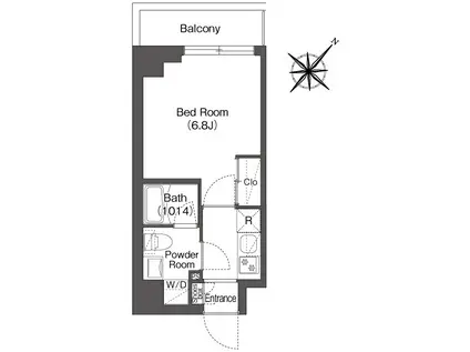 BPRレジデンス南行徳(1K/2階)の間取り写真
