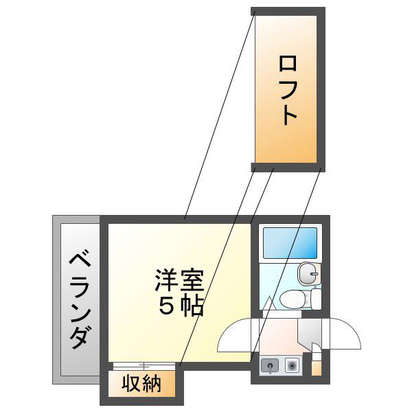 アルカディア北一色(ワンルーム/2階)の間取り写真