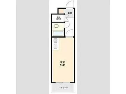 桜ヶ岡ハイツ(ワンルーム/2階)の間取り写真