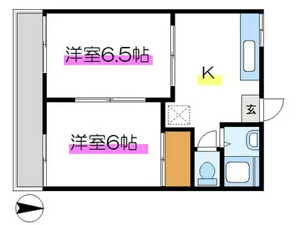 セントラルハウス(2K/1階)の間取り写真