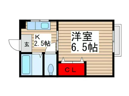 サンハイツ(1K/2階)の間取り写真