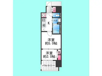 ARTIZA堺(1DK/8階)の間取り写真