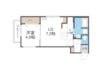 BALBONI山鼻(1LDK/3階)の間取り写真