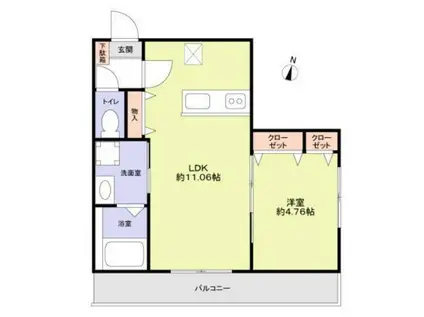 VIOLA TERRCE北寺尾(1LDK/2階)の間取り写真