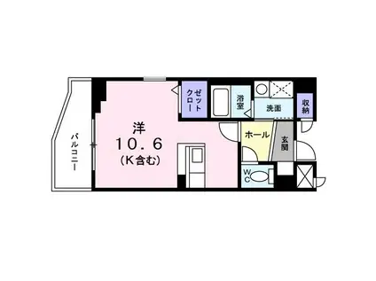 ユノディエール(ワンルーム/9階)の間取り写真