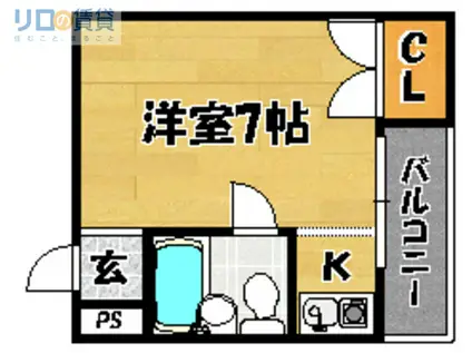 ラフィーネナカノII(1K/3階)の間取り写真