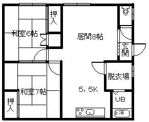 キボーマンション(2LDK/2階)の間取り写真