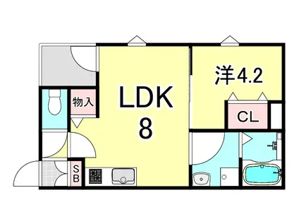 HGS甲子園(1LDK/1階)の間取り写真