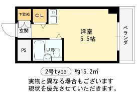 ソルトバレイ(1K/2階)の間取り写真