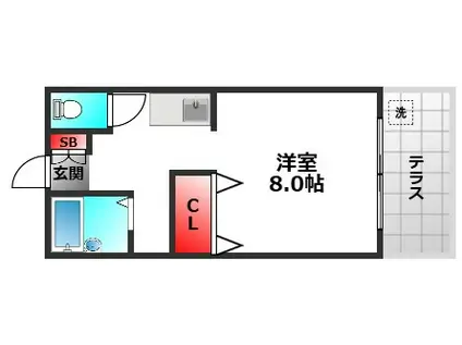 延明ハイツ(1K/1階)の間取り写真