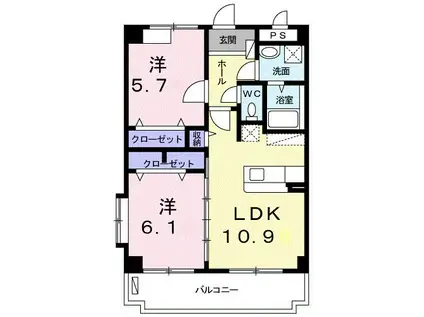 ココ アリエッタ(2LDK/1階)の間取り写真